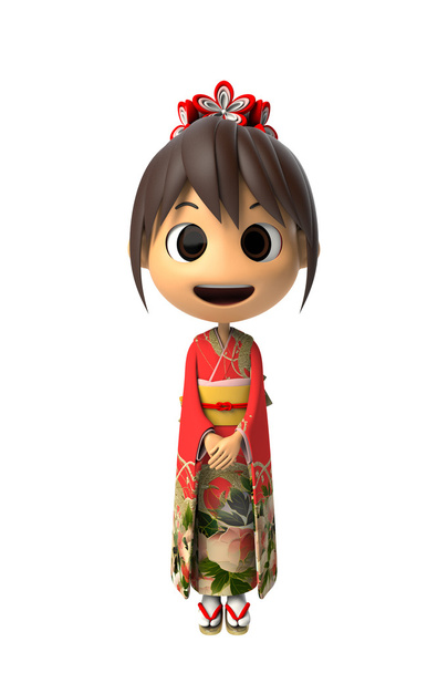 vrouw die een kimono draagt - Foto, afbeelding
