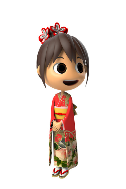 Nő a kimonó visel - Fotó, kép