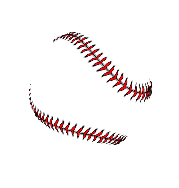Koronki baseballowe lub softballowe, szwy do szycia - Wektor, obraz