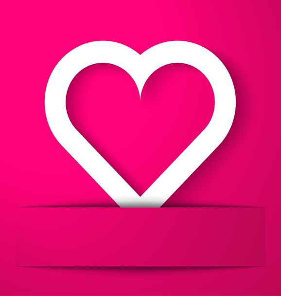 Heart applique on pink background - Vektor, Bild