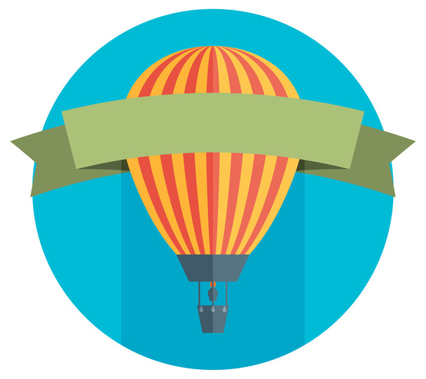Air balloon and banner - Wektor, obraz