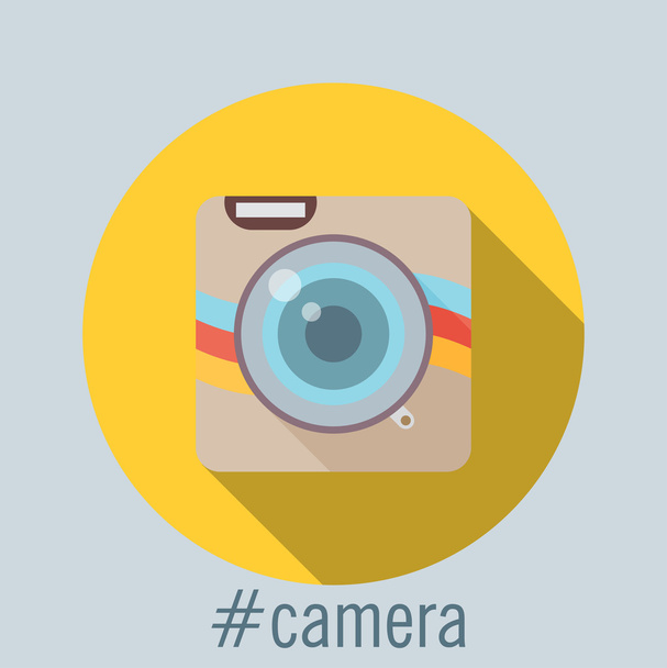 Camera flat icon - Vector, afbeelding