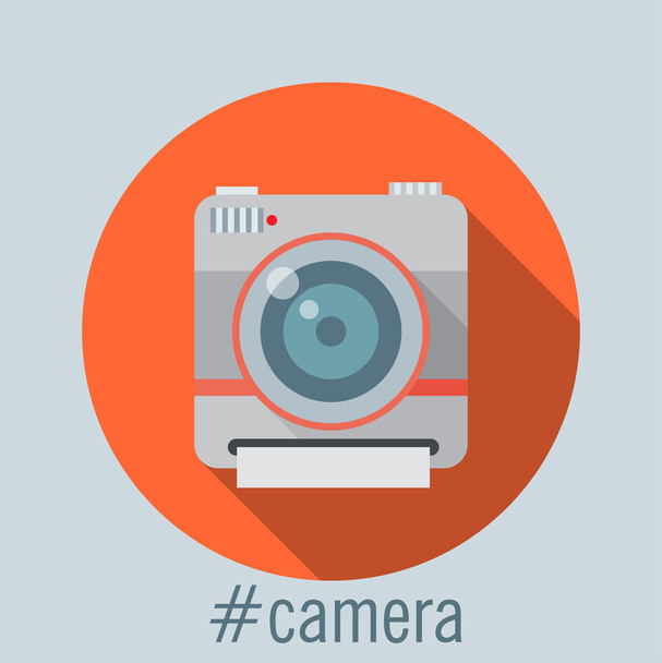 Camera flat icon - Vector, afbeelding