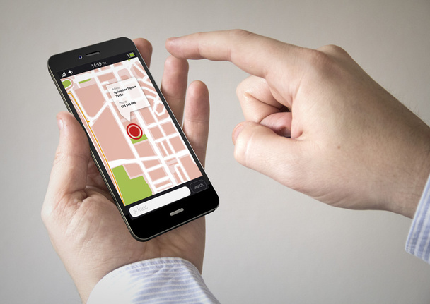map touchscreen smartphone - Φωτογραφία, εικόνα