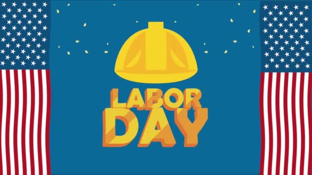 labor day golden lettering animation , 4k video animated - Filmagem, Vídeo