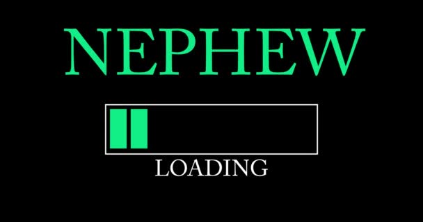 Nephew text with Loading, Downloading, Uploading Bar Indicator. Download, Upload on computer screen. - Video, Çekim