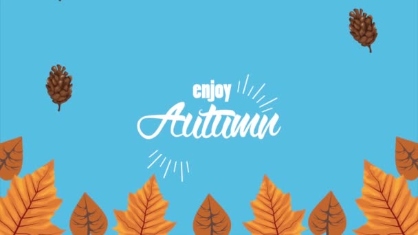 hello autumn lettering with , 4k video animated - Кадры, видео
