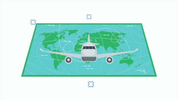 travel vacations animation with airplane , 4k video animated - Felvétel, videó