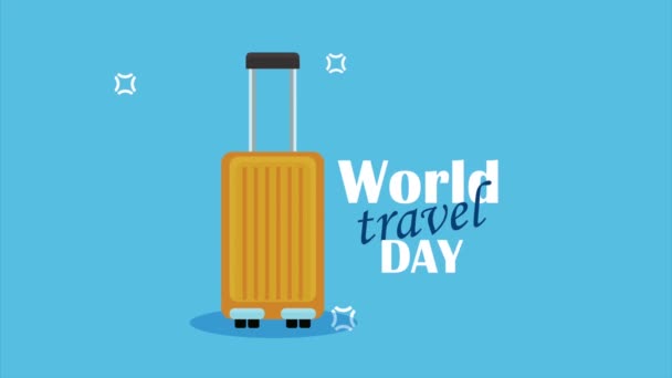 world turism day lettering animation , 4k video animated - Felvétel, videó