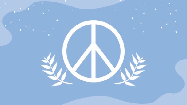 peace symbol with wreath animation ,4k video animated - Filmati, video