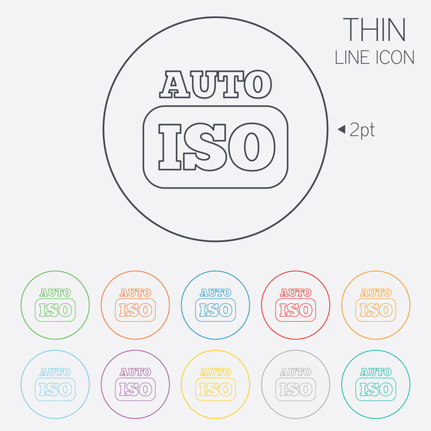 ISO auto foto camera teken pictogram. instellingen symbool - Vector, afbeelding