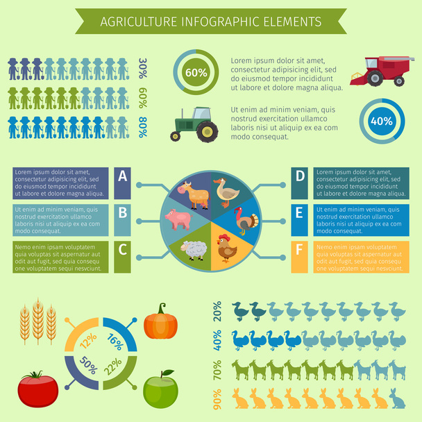 Elementos infográficos agrícolas
 - Vector, imagen