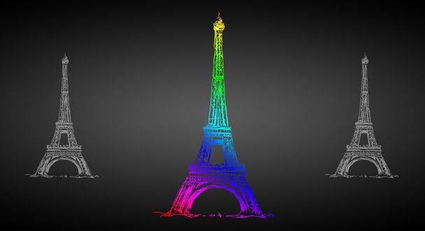 Eiffel tower paris kunst illustratie - Foto, afbeelding