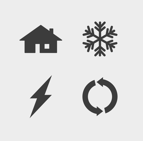ecology and calefaction icon set - Vector, Image