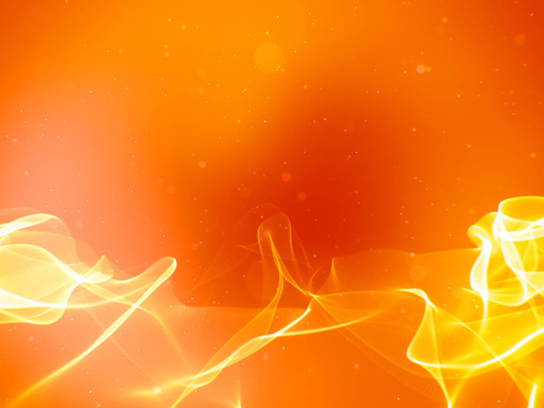Orange wavy lights elegant abstract background and copyspace. - Φωτογραφία, εικόνα