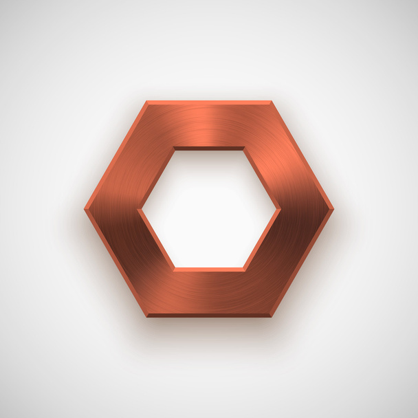 Bronze Abstract polygon Button Template - Wektor, obraz