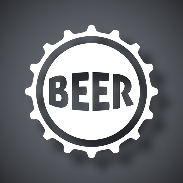 ビール瓶のキャップのアイコン - ベクター画像