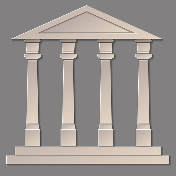 Icon of a Greek temple. - Vector, Image