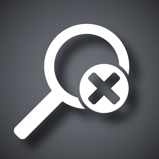 Magnifier icon with delete sign - Vector, Image