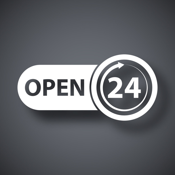 24 uur per dag geopend pictogram - Vector, afbeelding
