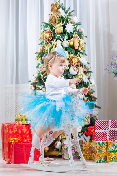 Happy small girl  have a christmas - Foto, imagen