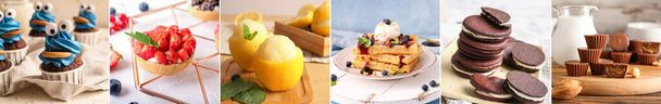Collection of traditional desserts on table - 写真・画像