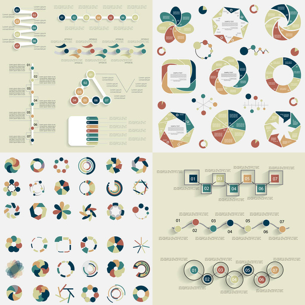 Super big set 4, Infographic elements, Templates for business re - Vector, afbeelding