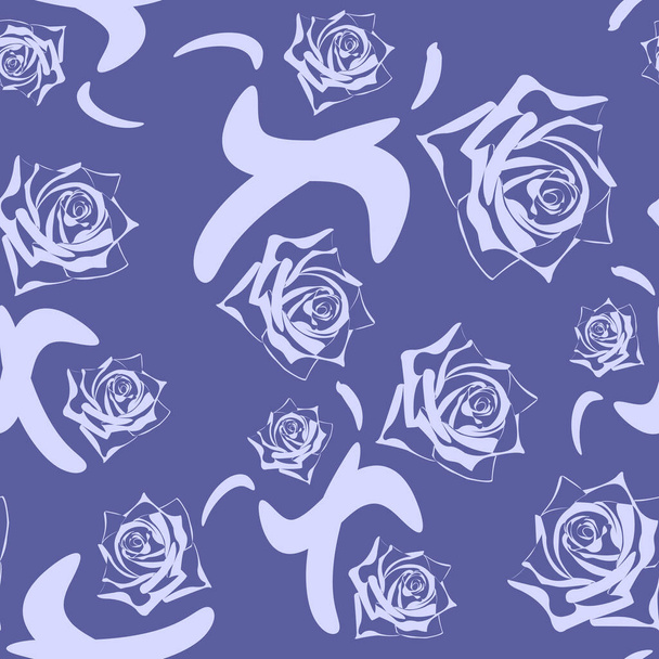 Seamless pattern in trendy purple color. Very Peri - Color of the Year 2022 . Botanical pattern - Foto, Bild