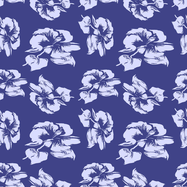 Seamless pattern in trendy purple color. Very Peri - Color of the Year 2022 . Botanical pattern - Photo, Image