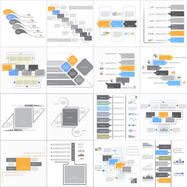 Big set templates and infographic 3 - Вектор,изображение