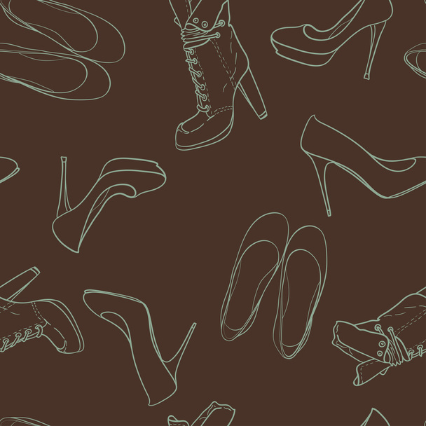 High hill shoes pattern - Vektor, Bild