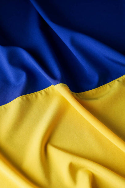 Vlajka Ukrajiny na celém pozadí, koncept národních symbolů - Fotografie, Obrázek
