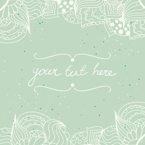 Green floral card template - Vector, Image
