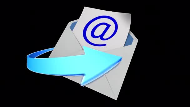 Email Envelope Loop with transparent (alpha) background - Πλάνα, βίντεο