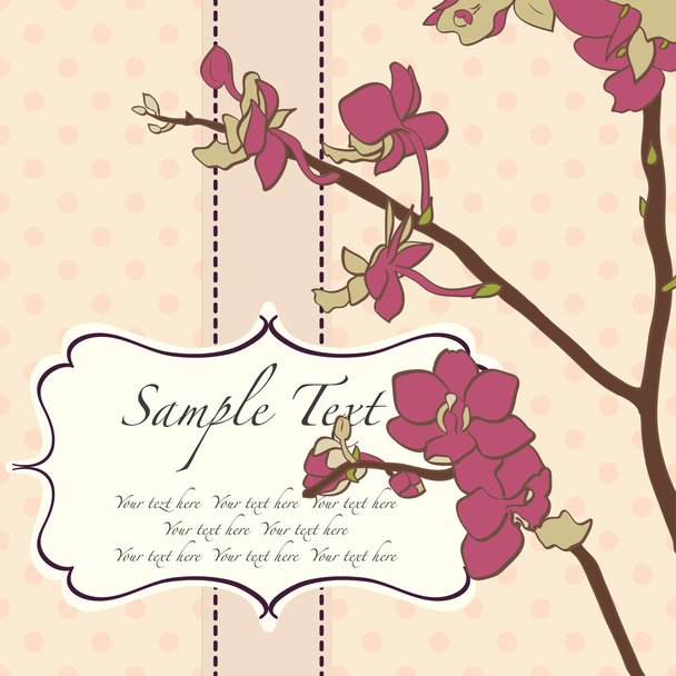 Hand drawn orchid branch - Vector, Image