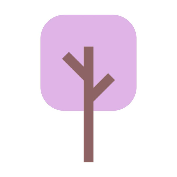 Tree icon vector square geometric symbol for nature, ecology and environment in a flat color illustration - Vector, Image
