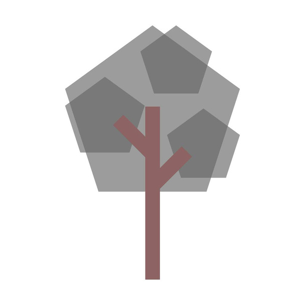 Tree icon vector pentagon geometric symbol for nature, ecology and environment in a flat color illustratio - Vektör, Görsel