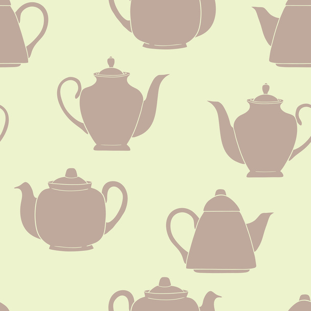 Seamless pattern with tea pots. - Vector, Image