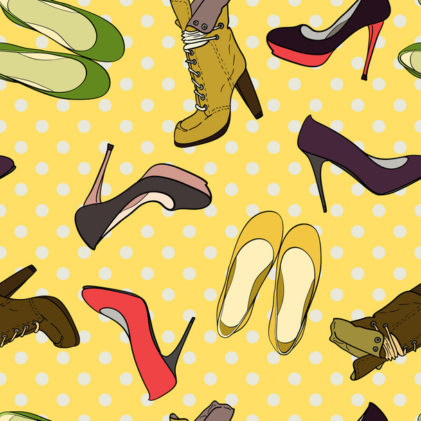 High hill shoes pattern - Vector, afbeelding