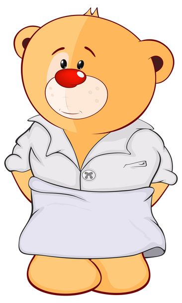 Stuffed toy bear cub cartoon - Vektor, obrázek