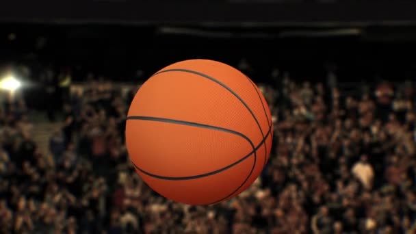 Basketballtipp mit Publikum im Hintergrund - Filmmaterial, Video