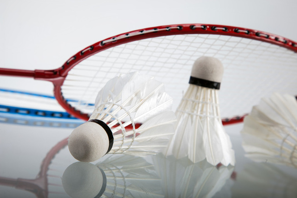 A set of badminton. Paddle and the shuttlecock. - Foto, Imagem