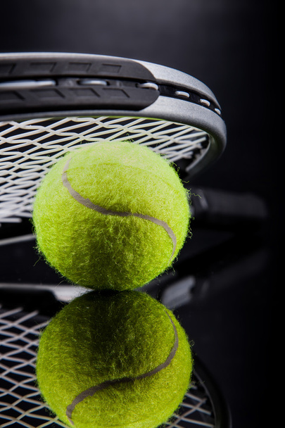 A set of tennis. Racket and ball. - 写真・画像
