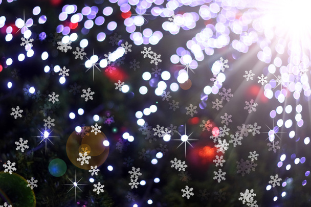 defokussierte abstrakte Licht Bokeh und Fackel Weihnachten Hintergrund  - Foto, Bild