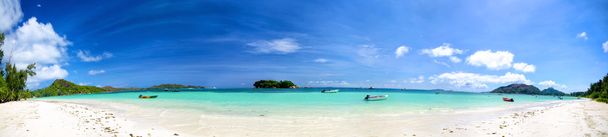 Seychellen strand panorama - Foto, afbeelding