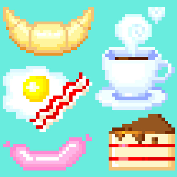 ilustração pequeno-almoço pixelado
 - Vetor, Imagem