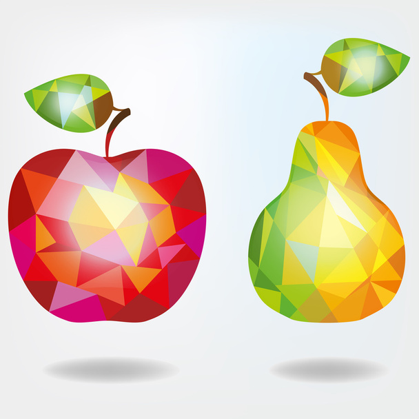 Wieloboczne owoc jabłoni i grusz. Ilustracja wektorowa - Wektor, obraz