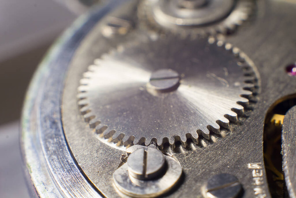 Mechanical watch mechanism close up - Foto, imagen