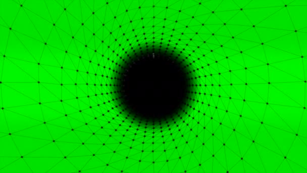 Zielone i pomarańczowe tło. Ruch. Biała i czarna siatka w tunelu, który porusza się do przodu w abstrakcji. Wysokiej jakości materiał 4k - Materiał filmowy, wideo