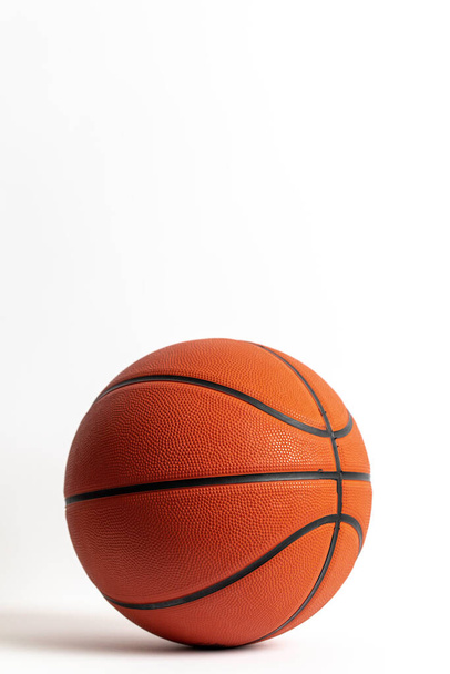 Orange basketball on a plain white background - Photo, Image